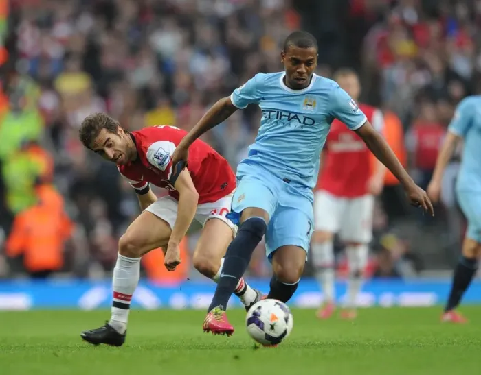 Framed Print : Flamini vs Fernandinho: Battle for Midfield Supremacy - Arsenal vs Manchester City, Premier League 2013 / 14 Framed Print : Flamini vs Fernandinho: Battle for Midfield Supremacy - Arsenal vs Manchester City, Premier League 2013 / 14