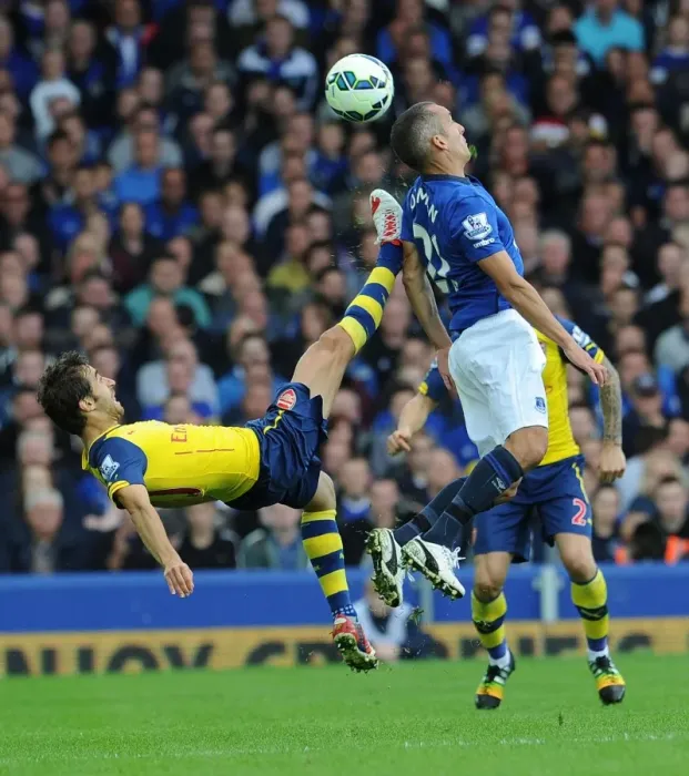 Framed Print : Flamini vs Osman: Intense Battle in Everton vs Arsenal Premier League Clash