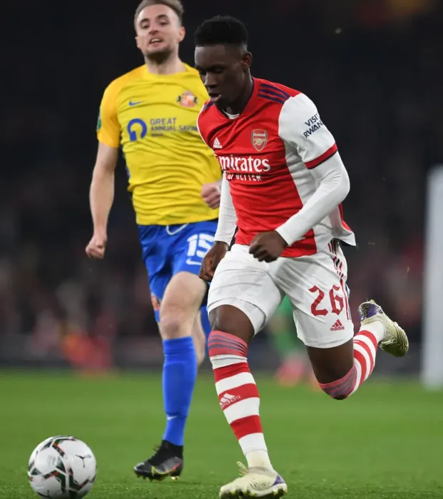Framed Print : Flo Balogun Shines: Arsenal Advance to Carabao Cup Quarterfinals vs. Sunderland