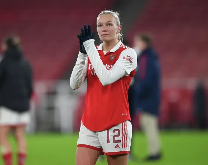 Framed Print : Focus and Determination: Kim Little's Pre-Game Ritual with Arsenal FC in the Changing Room (UEFA Women's Champions League, 2022-23)
