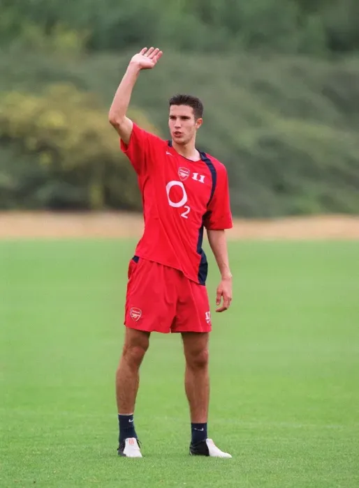 Framed Print : Focus on Football: Robin van Persie at Arsenal Training, 2004 Framed Print : Focus on Football: Robin van Persie at Arsenal Training, 2004