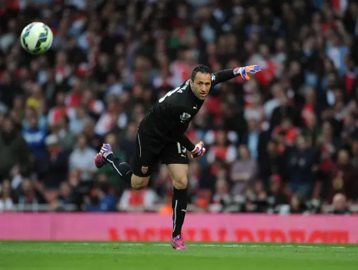 Framed Print : Focused David Ospina: Arsenal vs Swansea City, Premier League 2014 / 15