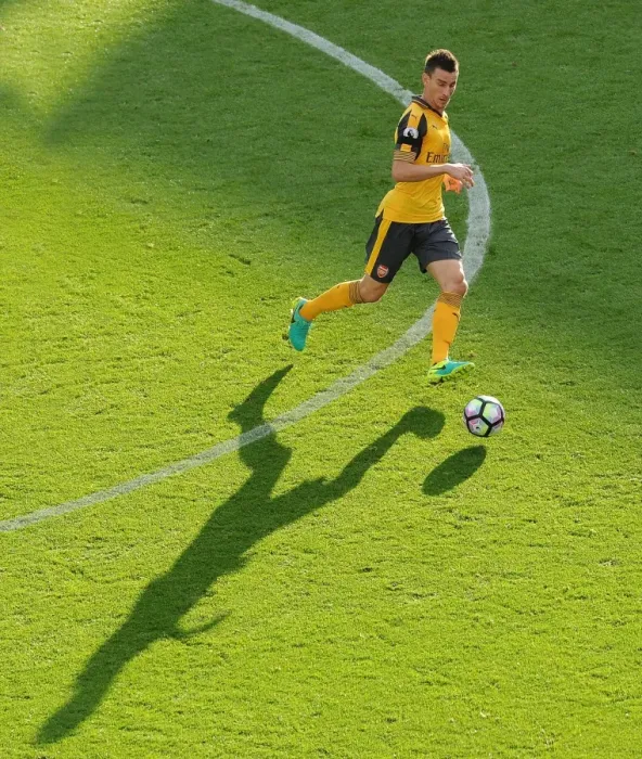 Framed Print : Focused Koscielny: Arsenal Star in Burnley Showdown (2016-17)