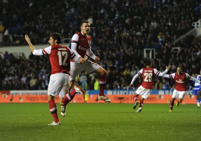 Framed Print : Fourth Goal Celebration: Olivier Giroud and Carl Jenkinson (Reading vs Arsenal, Capital One Cup 2012-13) Framed Print : Fourth Goal Celebration: Olivier Giroud and Carl Jenkinson (Reading vs Arsenal, Capital One Cup 2012-13)
