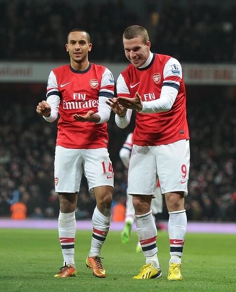Fourth Goal Celebration: Theo Walcott and Lukas Podolski (Arsenal vs. West Ham United, 2012-13)