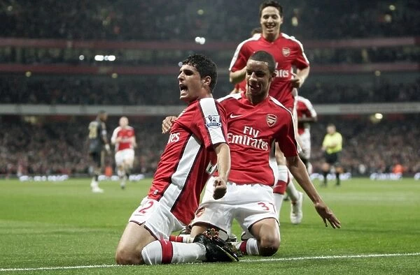 Fran Merida and Craig Eastmond Celebrate Arsenal's First Goal Against Liverpool in Carling Cup