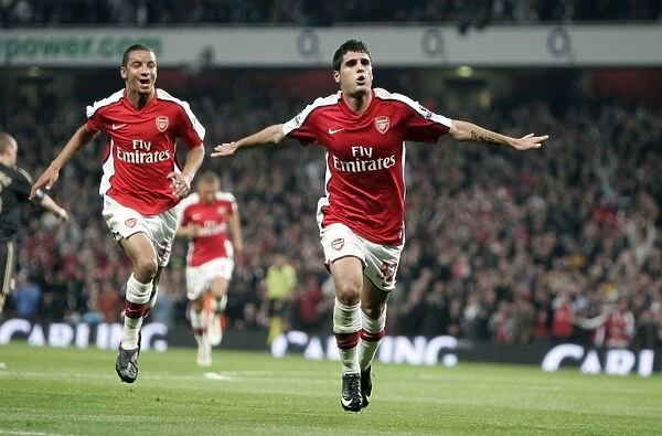 Fran Merida and Craig Eastmond: Celebrating Arsenal's First Goal Against Liverpool in Carling Cup (2009-10)