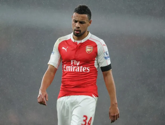 Framed Print : Francis Coquelin: In Action for Arsenal Against Everton, Premier League 2015 / 16