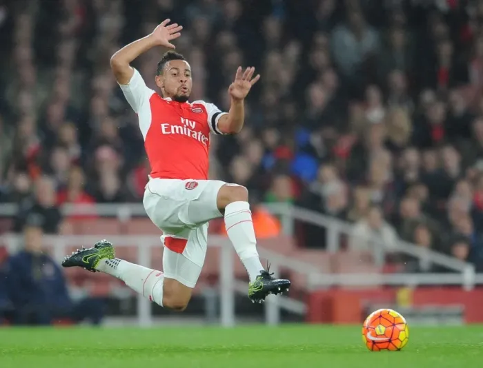 Framed Print : Francis Coquelin: In Action Against Everton, Arsenal Premier League 2015 / 16