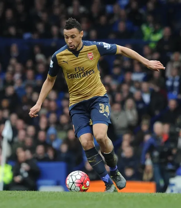 Framed Print : Francis Coquelin (Arsenal). Everton 0: 2 Arsenal. Barclays Premier League. Goodison Park