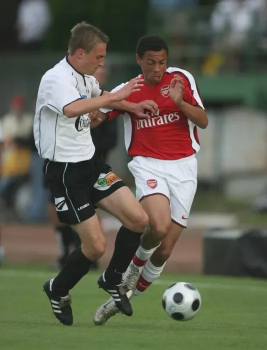 Framed Print : Francis Coquelin (Arsenal) Richard Guzmics (Szombathely)