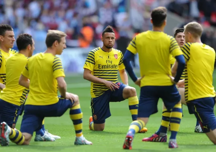 Framed Print : Francis Coquelin (Arsenal) warms up before the match. Arsenal 4: 0 Aston Villa. FA Cup Final Framed Print : Francis Coquelin (Arsenal) warms up before the match. Arsenal 4: 0 Aston Villa. FA Cup Final