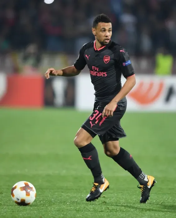 Framed Print : Francis Coquelin: Arsenal's Midfield Maestro Shines in Europa League Battle against Red Star Belgrade Framed Print : Francis Coquelin: Arsenal's Midfield Maestro Shines in Europa League Battle against Red Star Belgrade