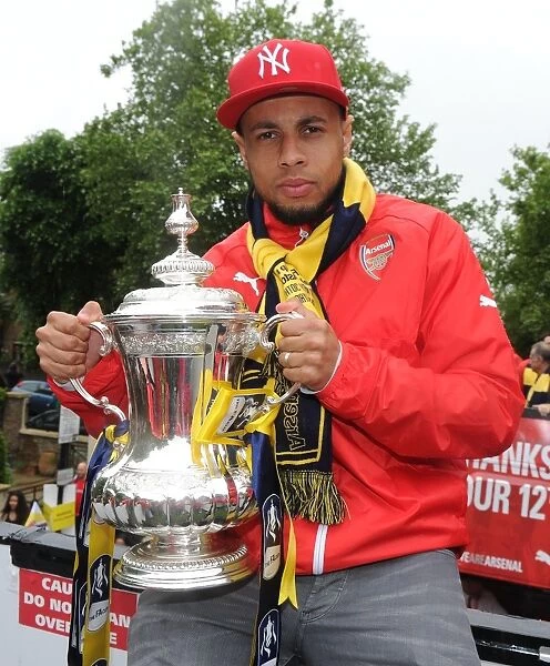 Francis Coquelin Celebrates Arsenal's FA Cup Victory during the 2014-15 Parade