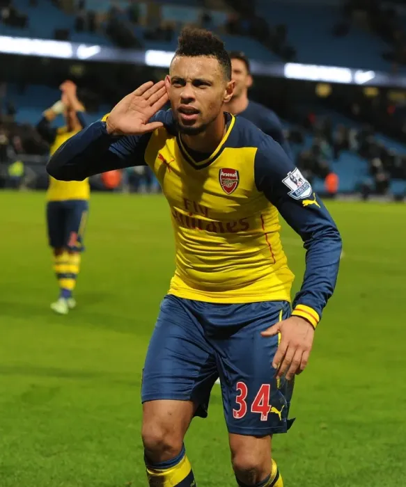 Framed Print : Francis Coquelin's Celebration: Arsenal's Victory over Manchester City in the 2014-15 Premier League Framed Print : Francis Coquelin's Celebration: Arsenal's Victory over Manchester City in the 2014-15 Premier League