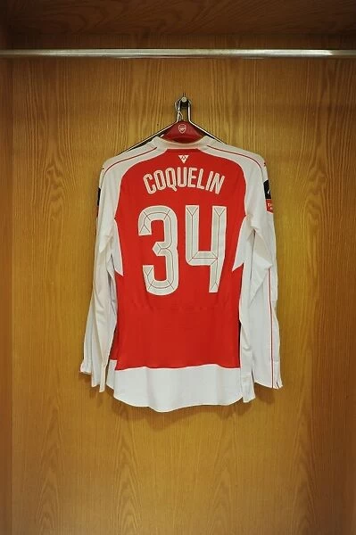 Francis Coquelin's FA Cup Fourth Round Arsenal Shirt in Emirates Changing Room (Arsenal vs Burnley 2016)