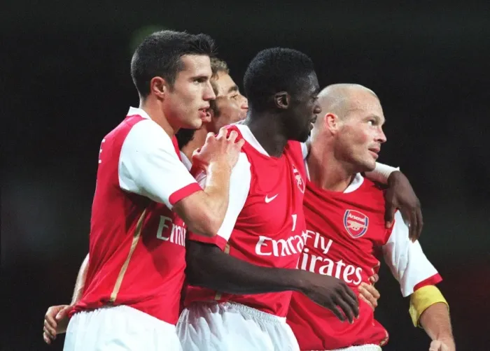 Framed Print : Freddie Ljungberg is congratulated on scoring Arsenal s Framed Print : Freddie Ljungberg is congratulated on scoring Arsenal s