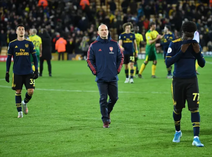 Framed Print : Freddie Ljungberg Leaves Carrow Road: Norwich City vs. Arsenal FC, Premier League 2019-20 Framed Print : Freddie Ljungberg Leaves Carrow Road: Norwich City vs. Arsenal FC, Premier League 2019-20