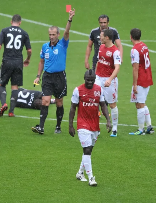 Framed Print : Frimpong's Red Card: Arsenal vs. Liverpool (2011-2012) - Atkinson's Decision