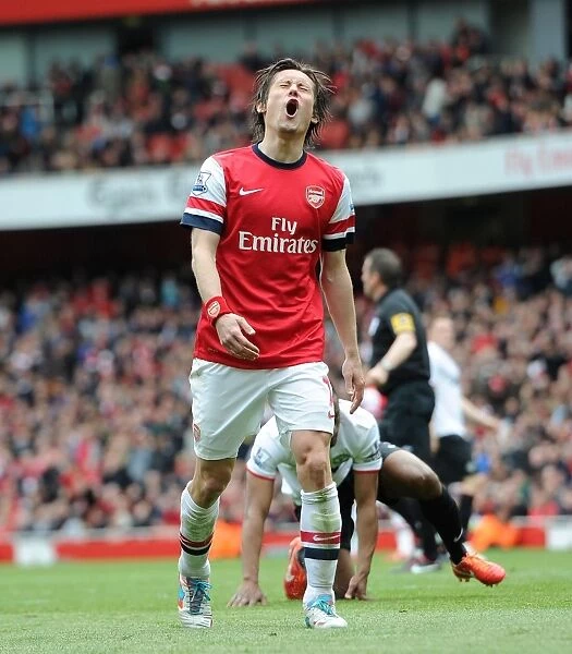 Frustration on the Field: Tomas Rosicky's Emotional Moment at Arsenal vs Manchester United (2012-13)