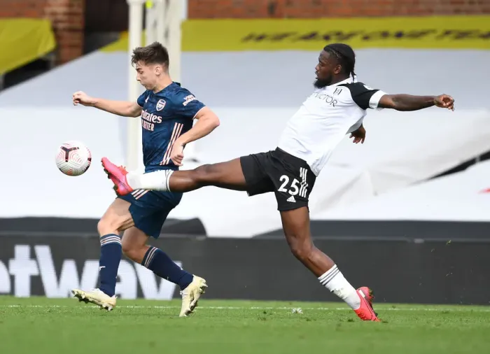 Framed Print : Fulham vs Arsenal: Tierney vs Onomah - Premier League Clash at Craven Cottage (2020-21)
