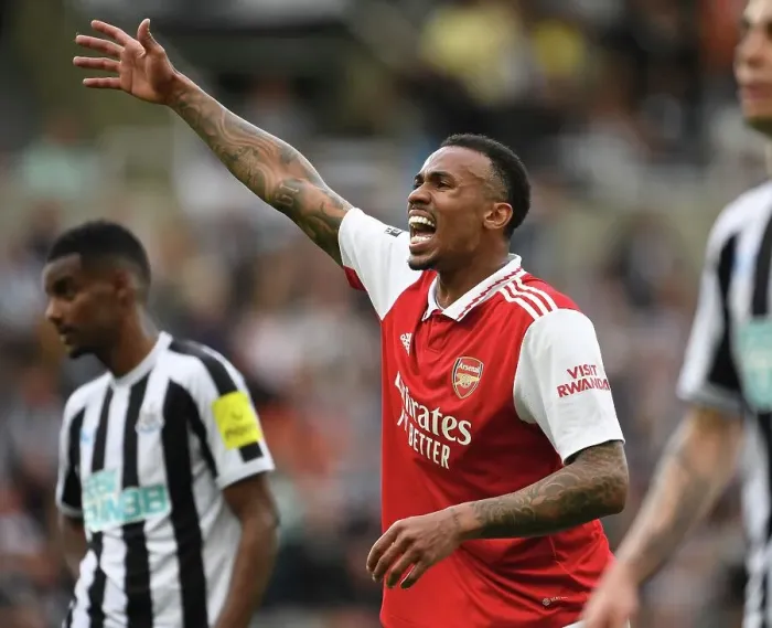 Framed Print : Gabriel in Action: Arsenal vs. Newcastle United, Premier League 2022-23