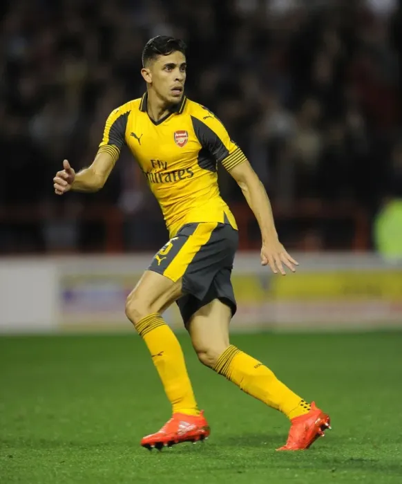 Framed Print : Gabriel in Action: Arsenal vs. Nottingham Forest - EFL Cup 3rd Round, 2016-17