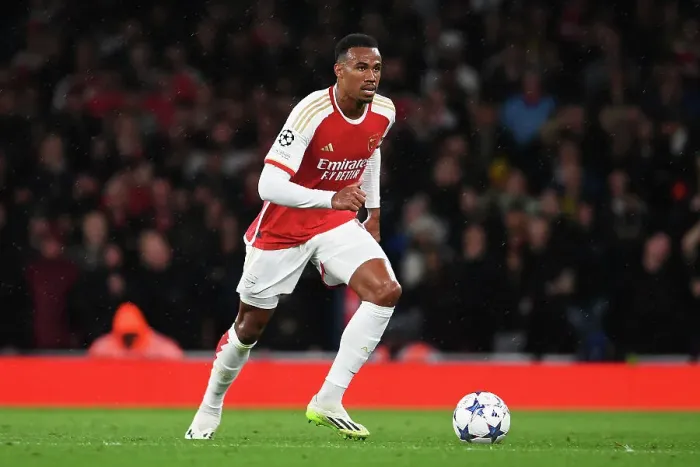 Framed Print : Gabriel in Action: Arsenal vs PSV Eindhoven, UEFA Champions League 2023 / 24 Framed Print : Gabriel in Action: Arsenal vs PSV Eindhoven, UEFA Champions League 2023 / 24