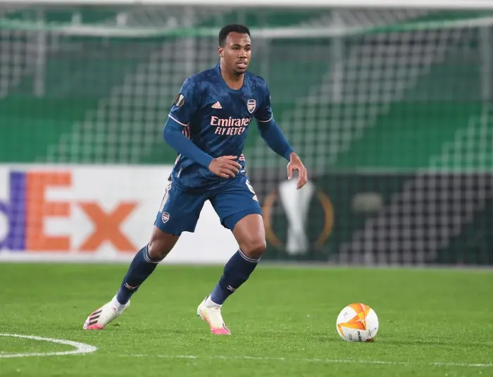 Framed Print : Gabriel in Action: Arsenal vs Rapid Vienna, UEFA Europa League 2020-21 Framed Print : Gabriel in Action: Arsenal vs Rapid Vienna, UEFA Europa League 2020-21