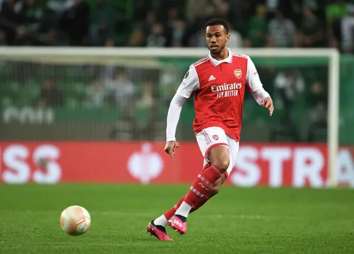Framed Print : Gabriel in Action: Arsenal vs. Sporting CP - UEFA Europa League 2022-23, Round of 16, Lisbon