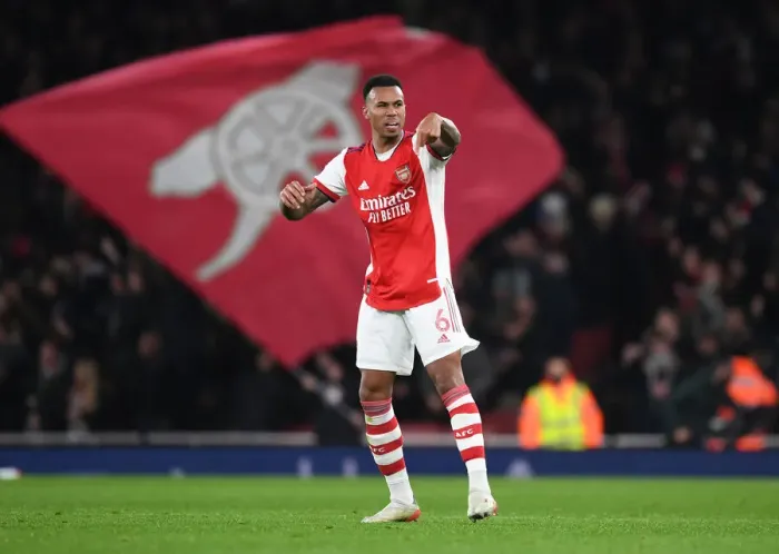 Framed Print : Gabriel in Action: Arsenal vs. West Ham United, Premier League 2021-22 Framed Print : Gabriel in Action: Arsenal vs. West Ham United, Premier League 2021-22