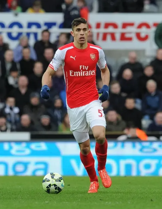 Framed Print : Gabriel in Action: Newcastle United vs Arsenal, Premier League 2014 / 15