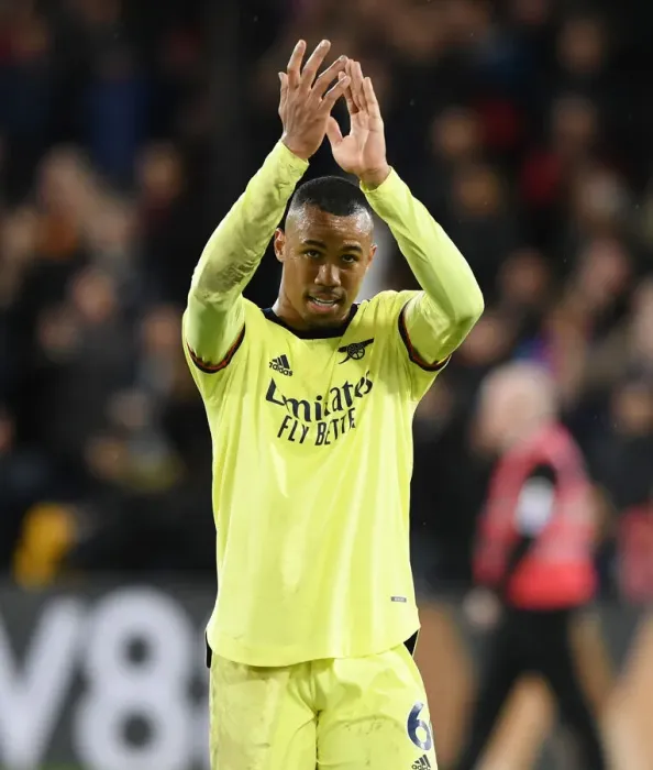 Framed Print : Gabriel Applauding Arsenal Fans: Crystal Palace vs Arsenal, Premier League 2021-22 Framed Print : Gabriel Applauding Arsenal Fans: Crystal Palace vs Arsenal, Premier League 2021-22
