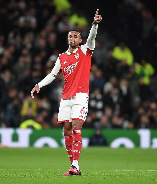 Gabriel of Arsenal Faces Off Against Tottenham Hotspur in Premier League Clash (2022-23)
