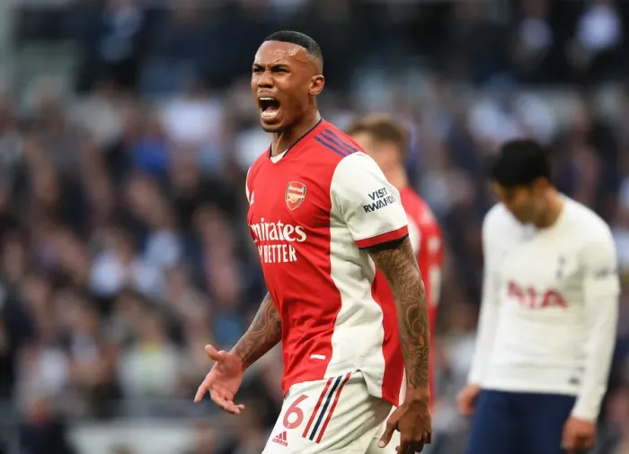 Framed Print : Gabriel of Arsenal Faces Off Against Tottenham Hotspur in Premier League Clash, London 2022 Framed Print : Gabriel of Arsenal Faces Off Against Tottenham Hotspur in Premier League Clash, London 2022