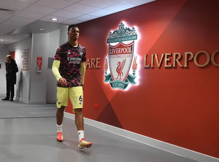 Framed Print : Gabriel Faces Liverpool: Arsenal vs. Liverpool, Premier League 2021-22 Framed Print : Gabriel Faces Liverpool: Arsenal vs. Liverpool, Premier League 2021-22