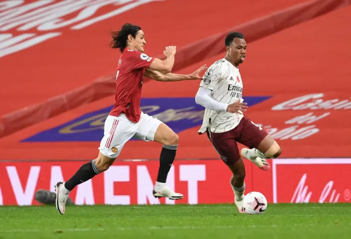Framed Print : Gabriel Fouls Edinson Cavani: Manchester United vs. Arsenal, Premier League 2020-21 Framed Print : Gabriel Fouls Edinson Cavani: Manchester United vs. Arsenal, Premier League 2020-21