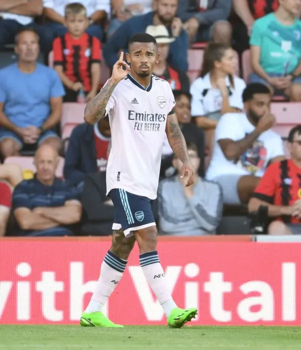 Framed Print : Gabriel Jesus in Action: AFC Bournemouth vs. Arsenal FC, Premier League 2022-23
