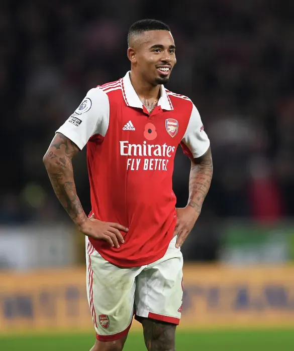 Framed Print : Gabriel Jesus in Action: Arsenal Takes on Wolverhampton Wanderers in the Premier League 2022-23
