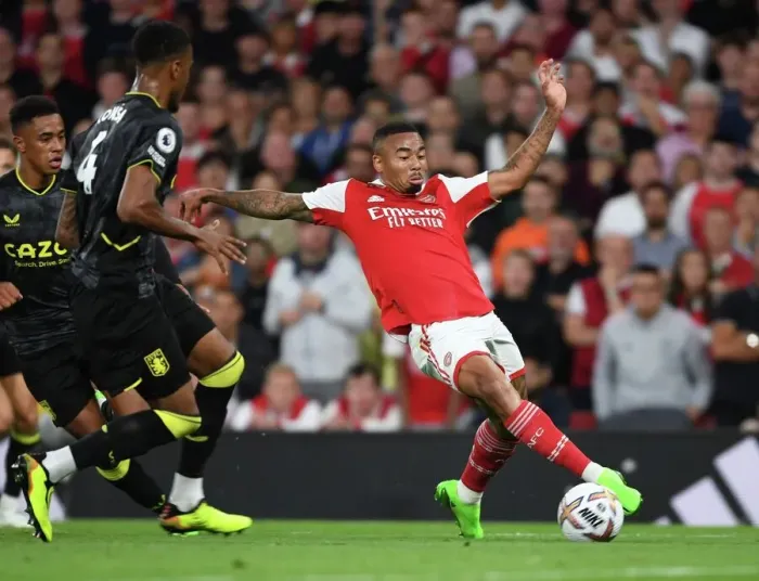 Framed Print : Gabriel Jesus in Action: Arsenal vs. Aston Villa, 2022-23 Premier League Framed Print : Gabriel Jesus in Action: Arsenal vs. Aston Villa, 2022-23 Premier League