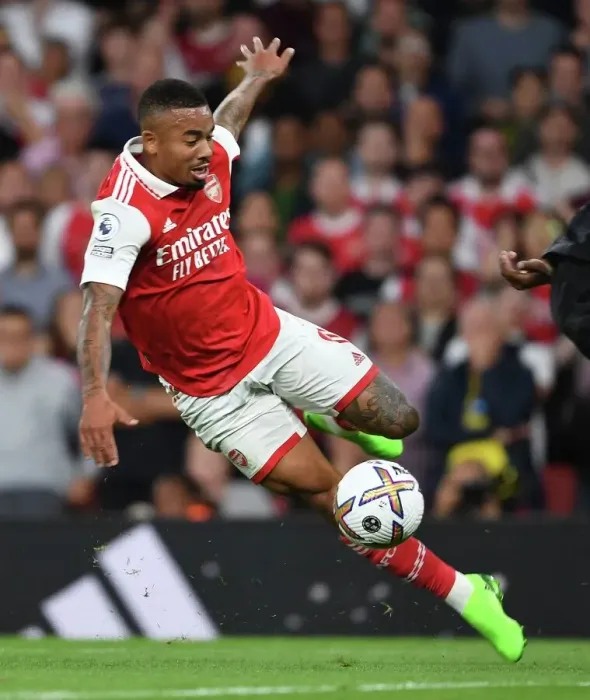 Framed Print : Gabriel Jesus in Action: Arsenal vs. Aston Villa, 2022-23 Premier League