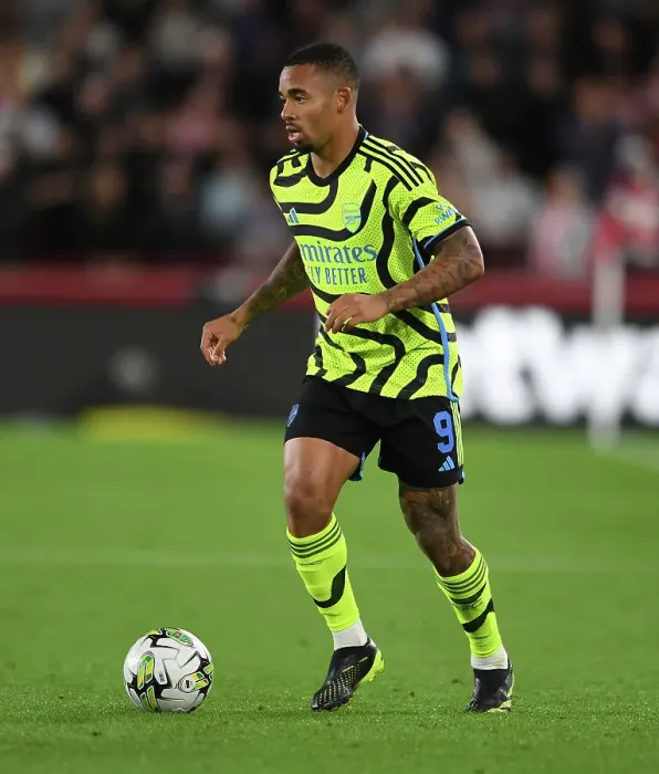 Framed Print : Gabriel Jesus in Action: Arsenal vs. Brentford - Carabao Cup 2023-24