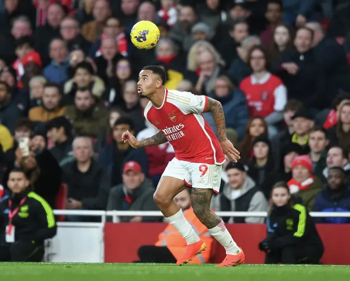 Framed Print : Gabriel Jesus in Action: Arsenal vs Brighton & Hove Albion, Premier League 2023-24