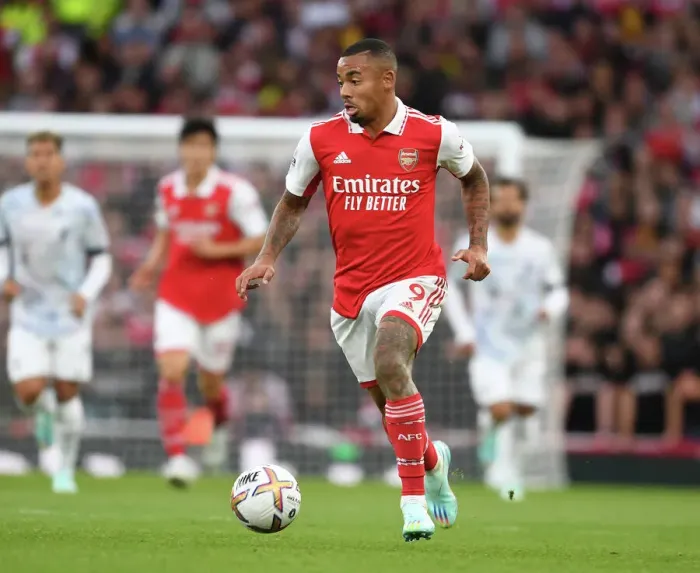 Framed Print : Gabriel Jesus in Action: Arsenal vs Liverpool, 2022-23 Premier League, Emirates Stadium