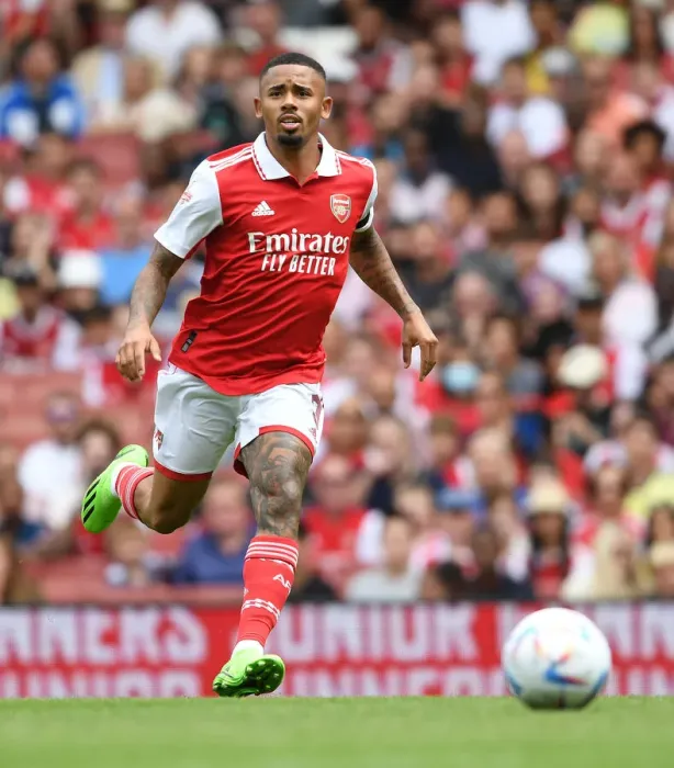 Framed Print : Gabriel Jesus in Action: Arsenal vs Sevilla - Emirates Cup 2022