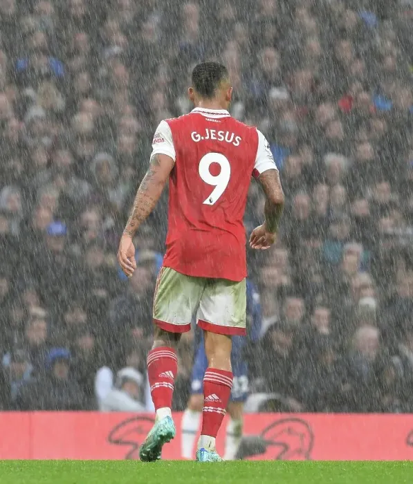 Framed Print : Gabriel Jesus in Action: Chelsea vs. Arsenal, Premier League 2022-23