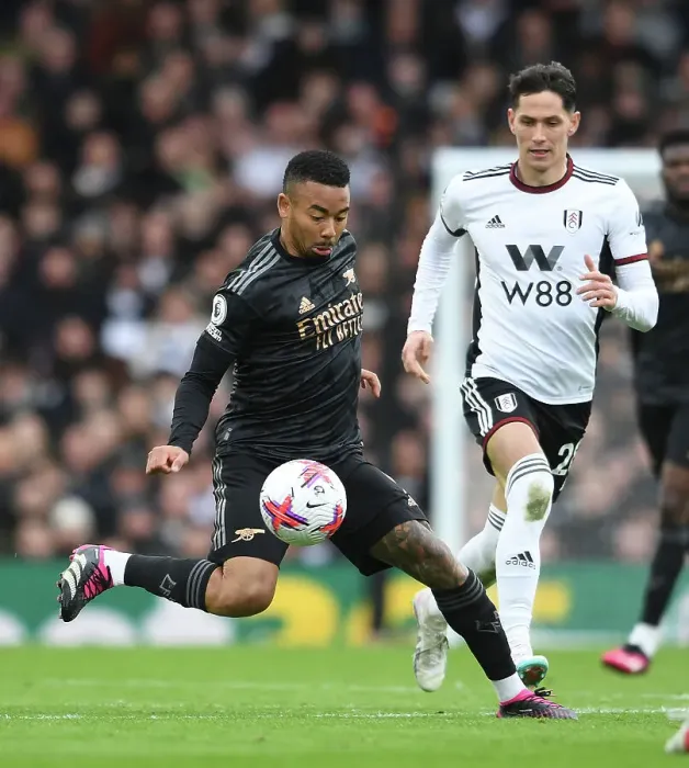Framed Print : Gabriel Jesus in Action: Fulham vs. Arsenal, Premier League 2022-23