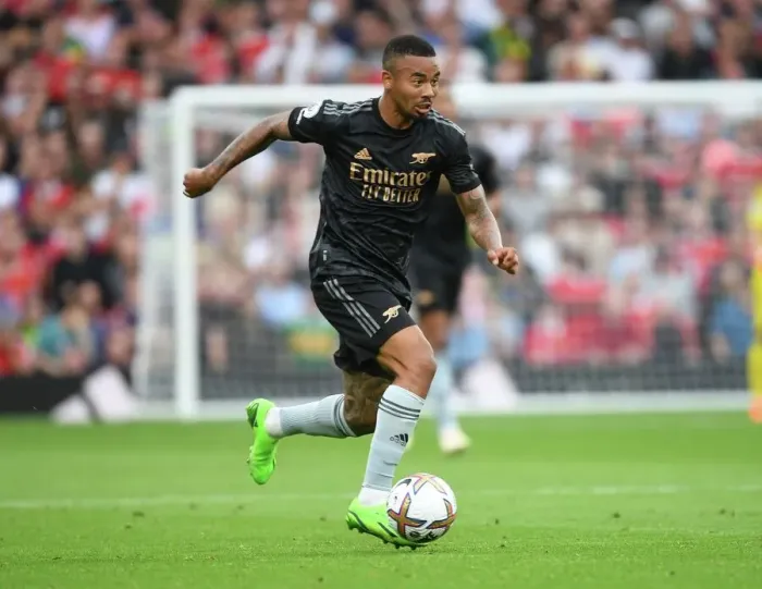 Framed Print : Gabriel Jesus in Action: Manchester United vs. Arsenal, Premier League 2022-23
