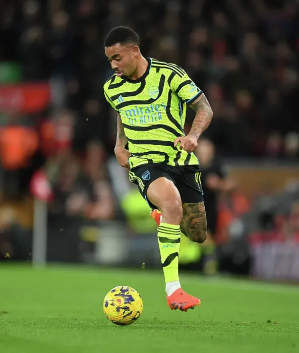 Framed Print : Gabriel Jesus Faces Off Against Liverpool: Premier League Showdown (2023-24) Framed Print : Gabriel Jesus Faces Off Against Liverpool: Premier League Showdown (2023-24)