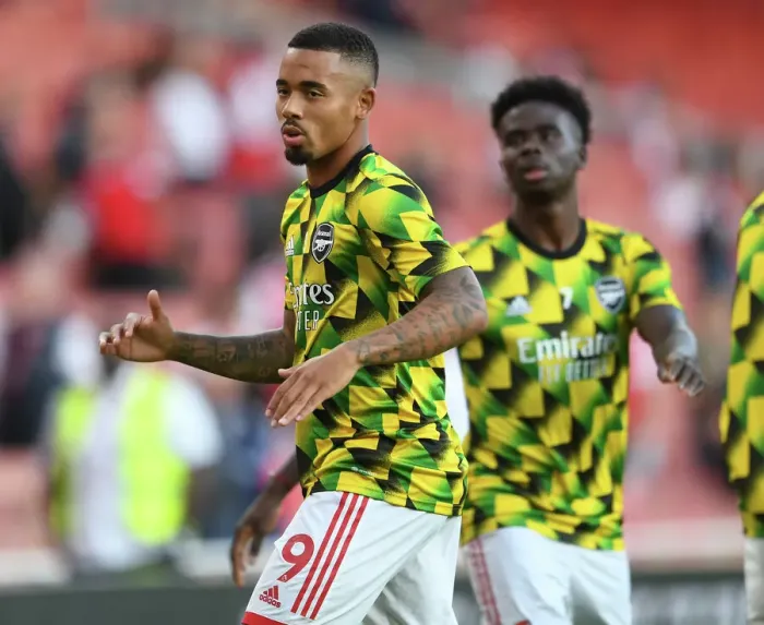 Framed Print : Gabriel Jesus Gears Up: Arsenal vs. Aston Villa, Premier League 2022-23